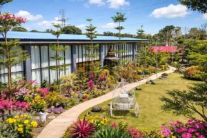 Restaurant in Silang Cavite with a scenic garden, elegant outdoor spaces, and cozy dining