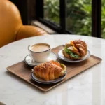 Croissants and coffee served at an event place in Cavite with a cozy indoor setting