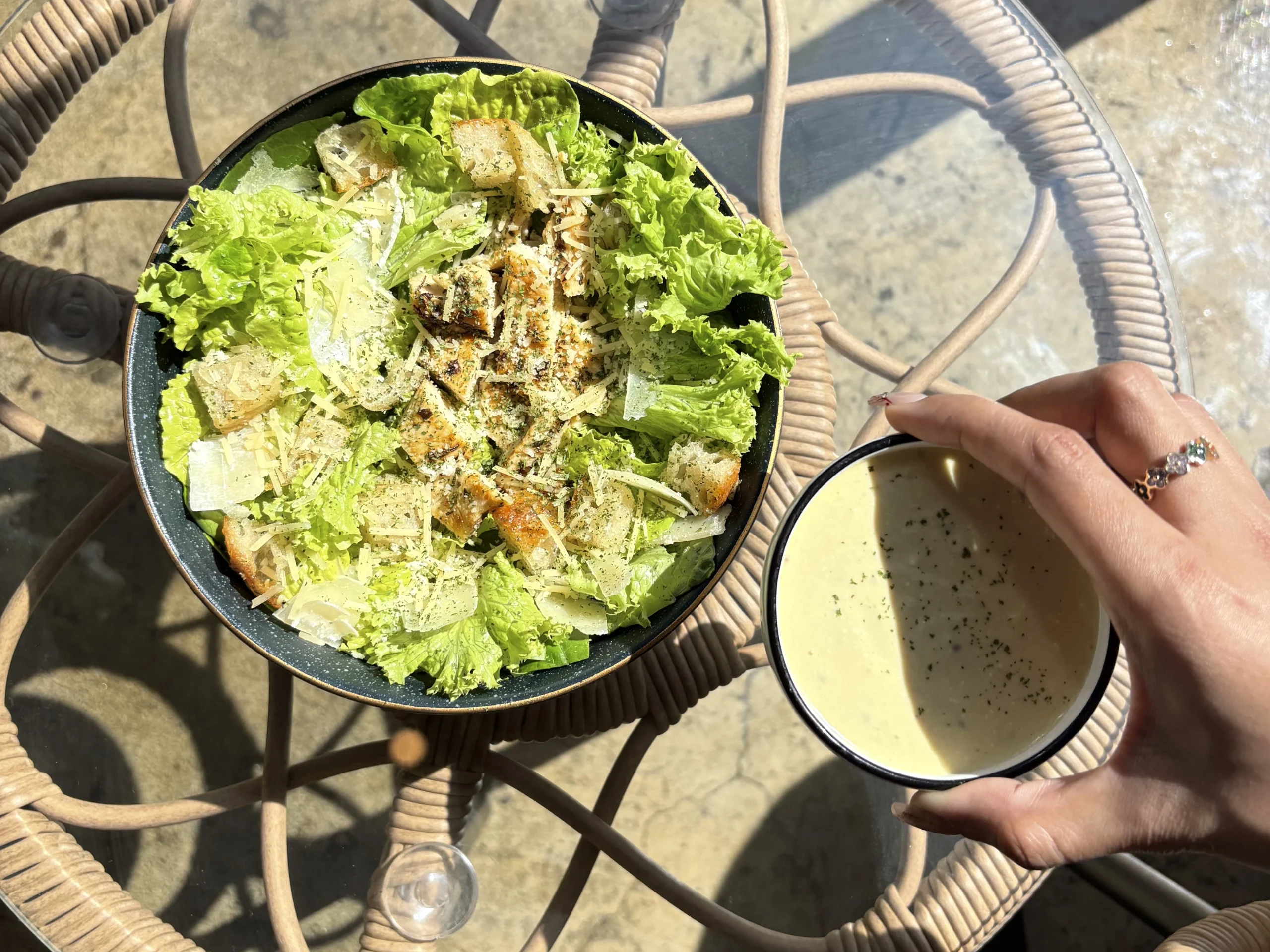 Caesar salad served at an outdoor cafe in Cavite